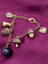 Casual Rhinestone Pineal And Mushroom Pendant Bracelet
