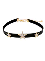 Casual Stars Shape Leather Choker Necklace