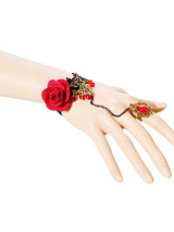 Casual Rose Lace Charm Bracelet With Ring