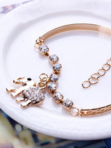 Casual Elephant Rhinestone Pendant Bracelet