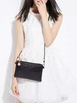 Casual Crocodile Pattern Crossbody Bag