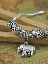 Casual Elephant Pendant Beads Bracelet