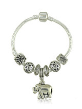Casual Elephant Pendant Beads Bracelet