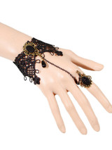 Casual Wide Lace Charm Bracelet With Ring