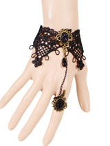 Casual Wide Lace Charm Bracelet With Ring