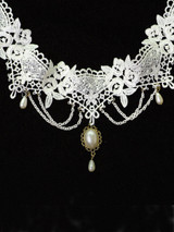 Casual Vintage Lace Faux Pearl Choker Necklace