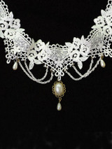 Casual Vintage Lace Faux Pearl Choker Necklace