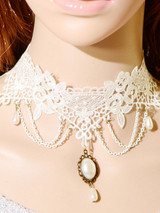 Casual Vintage Lace Faux Pearl Choker Necklace