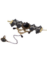 Casual Gothic Lace Rose Bracelet With Ring
