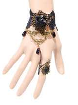 Casual Gothic Lace Rose Bracelet With Ring