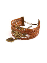 Casual Leather Heart-Shaped Pendant Bracelet Casual Leather Heart-Shaped Pendant Bracelet