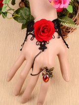 Casual Vintage Rose Bracelet With Ring