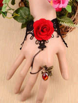 Casual Vintage Rose Bracelet With Ring