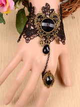 Casual Gothic Lace Charm Bracelet With Ring