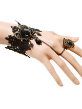 Casual Gothic Lace Charm Bracelet With Ring