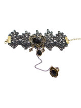 Casual Gothic Lace Charm Bracelet With Ring