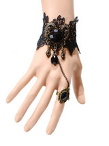Casual Gothic Lace Charm Bracelet With Ring