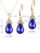 Casual Zircon Crystal Drop Necklace Earrings Set