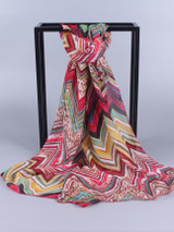 Casual Zigzag Striped Chiffon Scarf