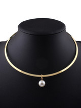 Casual Punk Faux Pearl Pendant Necklace