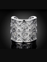 Casual Zircon Hollow Out Adjustable Ring