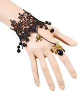 Casual Gothic Lace Spider Bracelet With Ring