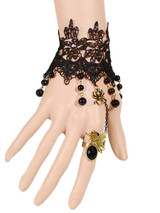 Casual Gothic Lace Spider Bracelet With Ring