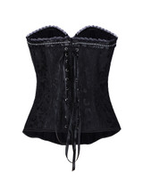 Casual Lace-Up Ruffle Trim Single Breasted Plain Corset