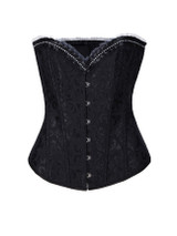 Casual Lace-Up Ruffle Trim Single Breasted Plain Corset