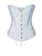 Casual Lace-Up Ruffle Trim Single Breasted Plain Corset