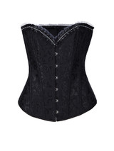 Casual Lace-Up Ruffle Trim Single Breasted Plain Corset