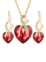 Casual Heart-Shaped Austria Crystal Necklace And Earring Casual Heart-Shaped Austria Crystal Necklace And Earring