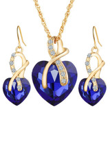 Casual Heart-Shaped Austria Crystal Necklace And Earring Casual Heart-Shaped Austria Crystal Necklace And Earring
