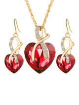 Casual Heart-Shaped Austria Crystal Necklace And Earring Casual Heart-Shaped Austria Crystal Necklace And Earring