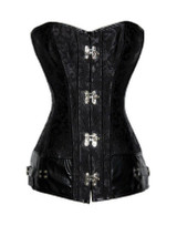 Casual Strapless Lace-Up Patchwork Plain Corset
