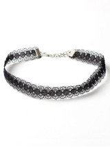 Casual Black Hollow Out Lace Choker Necklace