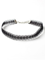 Casual Black Hollow Out Lace Choker Necklace