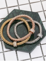 Casual 3 Pieces Rhinestone Elastic Chain Bracelet