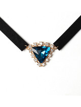 Casual Crystal Pendant Velvet Choker Necklace
