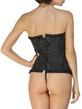 Casual Bowknot Lace-Up Ruffle Trim Corset