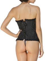 Casual Bowknot Lace-Up Ruffle Trim Corset