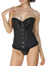 Casual Bowknot Lace-Up Ruffle Trim Corset