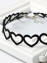 Casual Hollow Out Heart Velvet Choker Necklace Casual Hollow Out Heart Velvet Choker Necklace