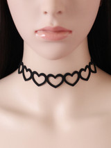Casual Hollow Out Heart Velvet Choker Necklace Casual Hollow Out Heart Velvet Choker Necklace