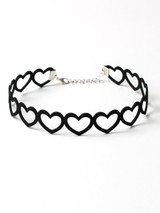 Casual Hollow Out Heart Velvet Choker Necklace Casual Hollow Out Heart Velvet Choker Necklace