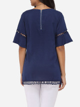 Casual Mandarin Sleeve Round Neck Linen Hollow Out Plain Short-sleeve-t-shirt Casual Mandarin Sleeve Round Neck Linen Hollow Out Plain Short-sleeve-t-shirt