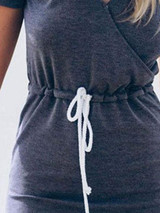 Casual Solid Color V neck Sport Dress