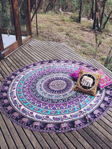 Casual Beach Boho Summer Style Purple Beach Blanket