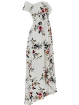 Casual Elastic Waist Inverted Pleat Printed Flared Midi Skirt