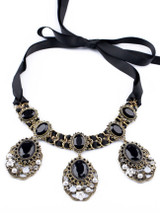 Casual Imitation Stone Pendant Adjustable Choker Necklace